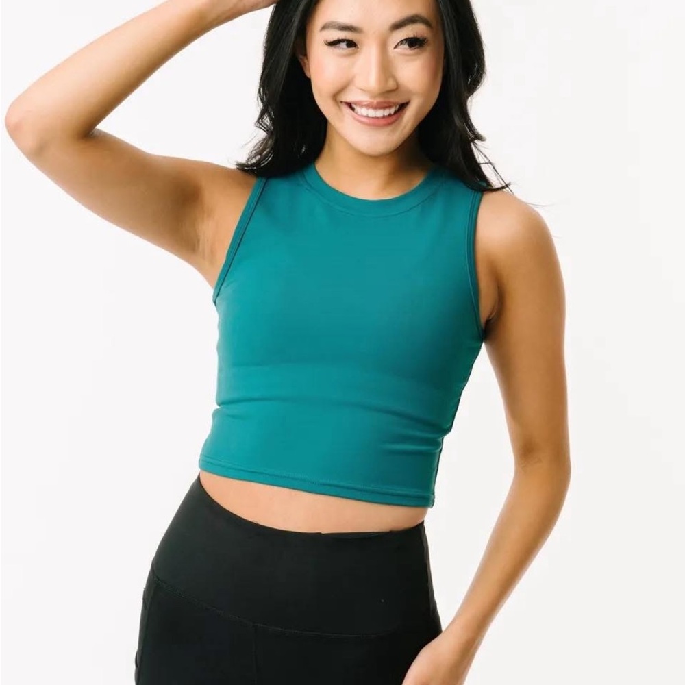 Zyia green high neck stronger tank